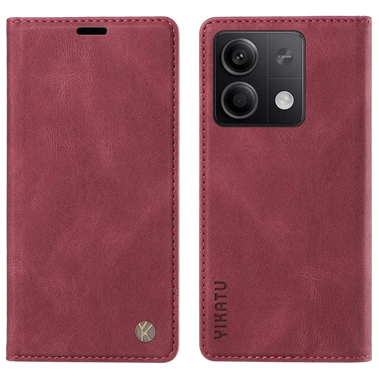 YIKATU YK-004 For Xiaomi Poco X6 5G / Redmi Note 13 Pro 5G Case Leather Skin-Touch Phone Cover Magnetic Auto-Absorbed