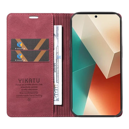 YIKATU YK-004 For Xiaomi Poco X6 5G / Redmi Note 13 Pro 5G Case Leather Skin-Touch Phone Cover Magnetic Auto-Absorbed