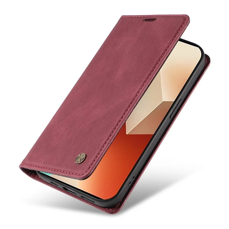 YIKATU YK-004 For Xiaomi Poco X6 5G / Redmi Note 13 Pro 5G Case Leather Skin-Touch Phone Cover Magnetic Auto-Absorbed