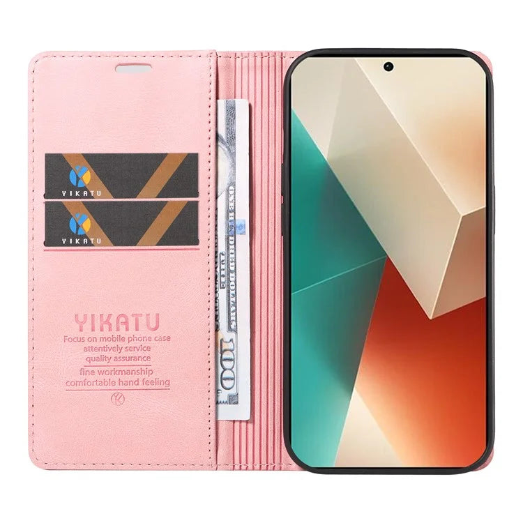 YIKATU YK-004 For Xiaomi Poco X6 5G / Redmi Note 13 Pro 5G Case Leather Skin-Touch Phone Cover Magnetic Auto-Absorbed
