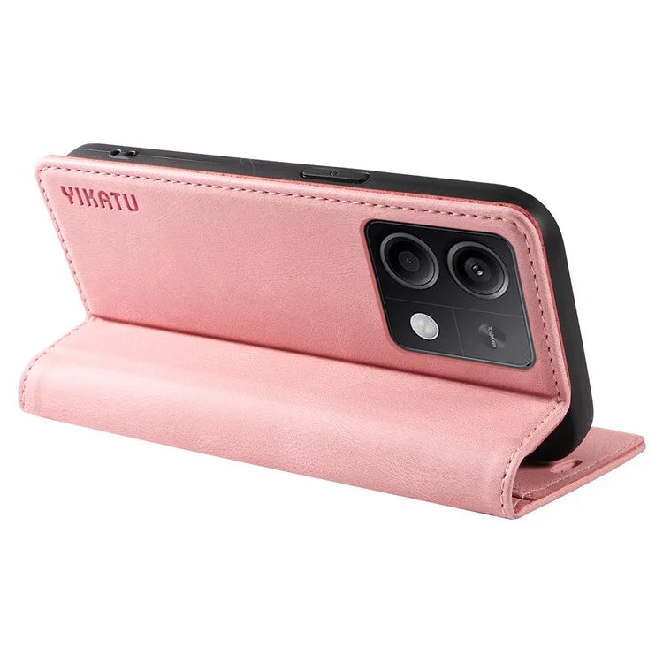 YIKATU YK-004 For Xiaomi Poco X6 5G / Redmi Note 13 Pro 5G Case Leather Skin-Touch Phone Cover Magnetic Auto-Absorbed
