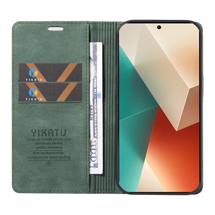 YIKATU YK-004 For Xiaomi Poco X6 5G / Redmi Note 13 Pro 5G Case Leather Skin-Touch Phone Cover Magnetic Auto-Absorbed