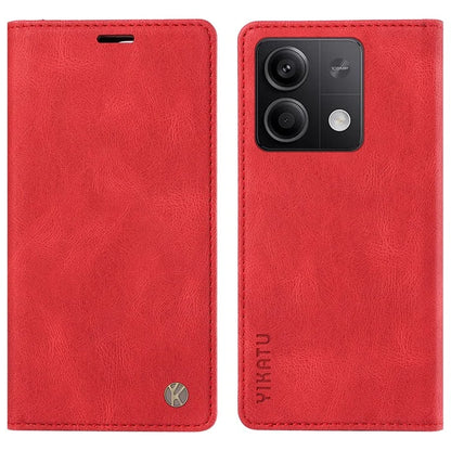 YIKATU YK-004 For Xiaomi Poco X6 5G / Redmi Note 13 Pro 5G Case Leather Skin-Touch Phone Cover Magnetic Auto-Absorbed