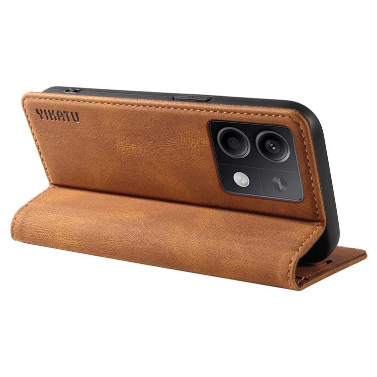 YIKATU YK-004 For Xiaomi Poco X6 5G / Redmi Note 13 Pro 5G Case Leather Skin-Touch Phone Cover Magnetic Auto-Absorbed