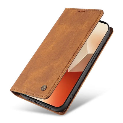 YIKATU YK-004 For Xiaomi Poco X6 5G / Redmi Note 13 Pro 5G Case Leather Skin-Touch Phone Cover Magnetic Auto-Absorbed
