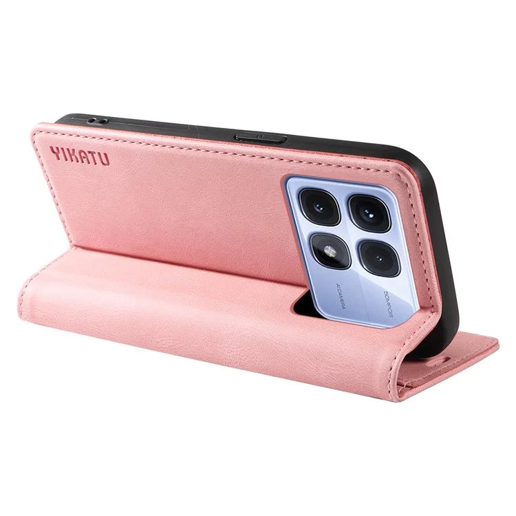 YIKATU YK-004 For Xiaomi Redmi K70 Ultra Case Leather Skin-Touch Phone Cover Magnetic Auto-Absorbed