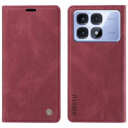 YIKATU YK-004 For Xiaomi Redmi K70 Ultra Case Leather Skin-Touch Phone Cover Magnetic Auto-Absorbed