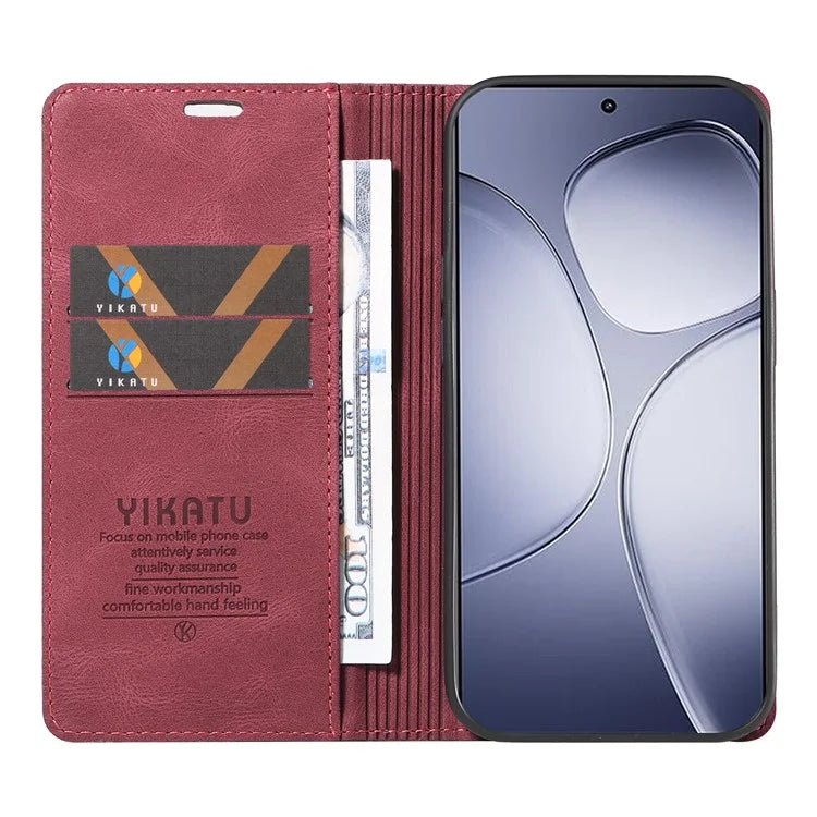 YIKATU YK-004 For Xiaomi Redmi K70 Ultra Case Leather Skin-Touch Phone Cover Magnetic Auto-Absorbed