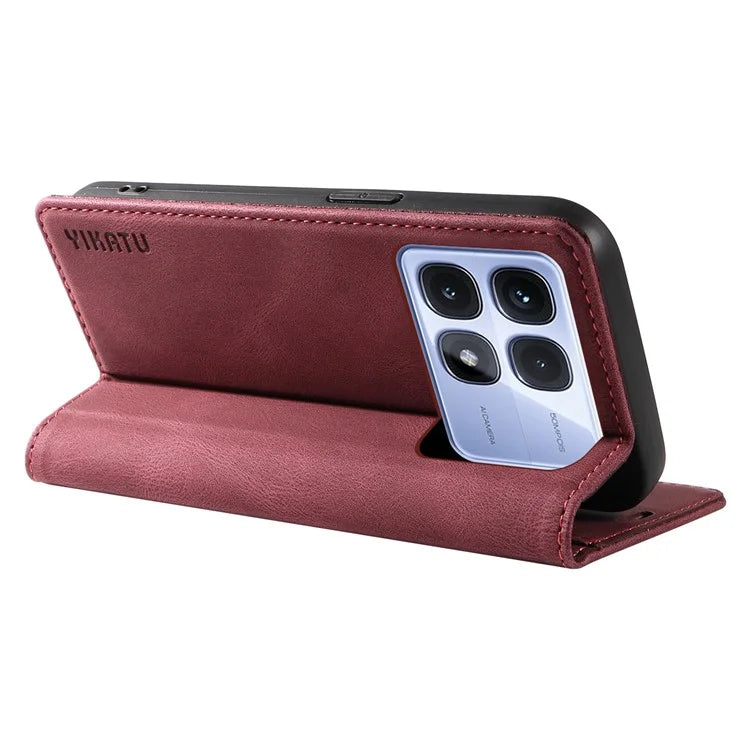 YIKATU YK-004 For Xiaomi Redmi K70 Ultra Case Leather Skin-Touch Phone Cover Magnetic Auto-Absorbed