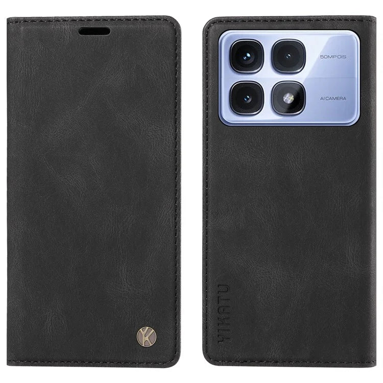 YIKATU YK-004 For Xiaomi Redmi K70 Ultra Case Leather Skin-Touch Phone Cover Magnetic Auto-Absorbed