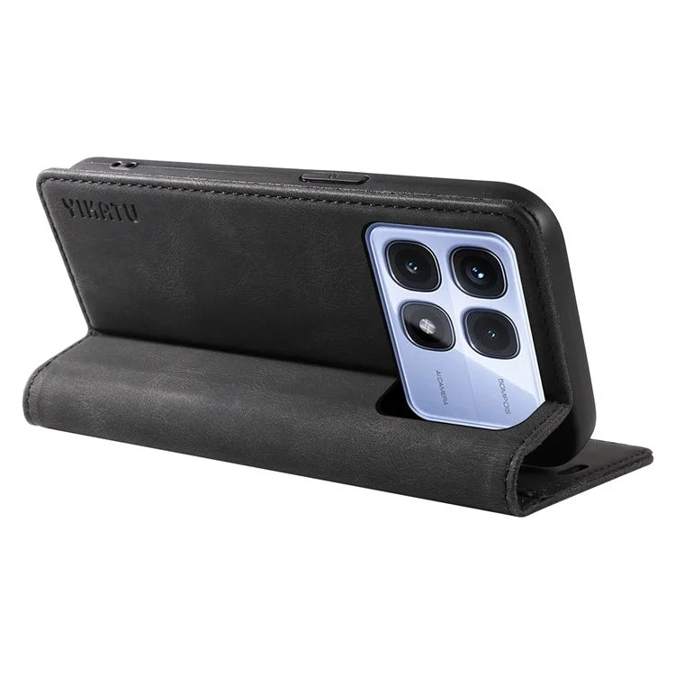 YIKATU YK-004 For Xiaomi Redmi K70 Ultra Case Leather Skin-Touch Phone Cover Magnetic Auto-Absorbed