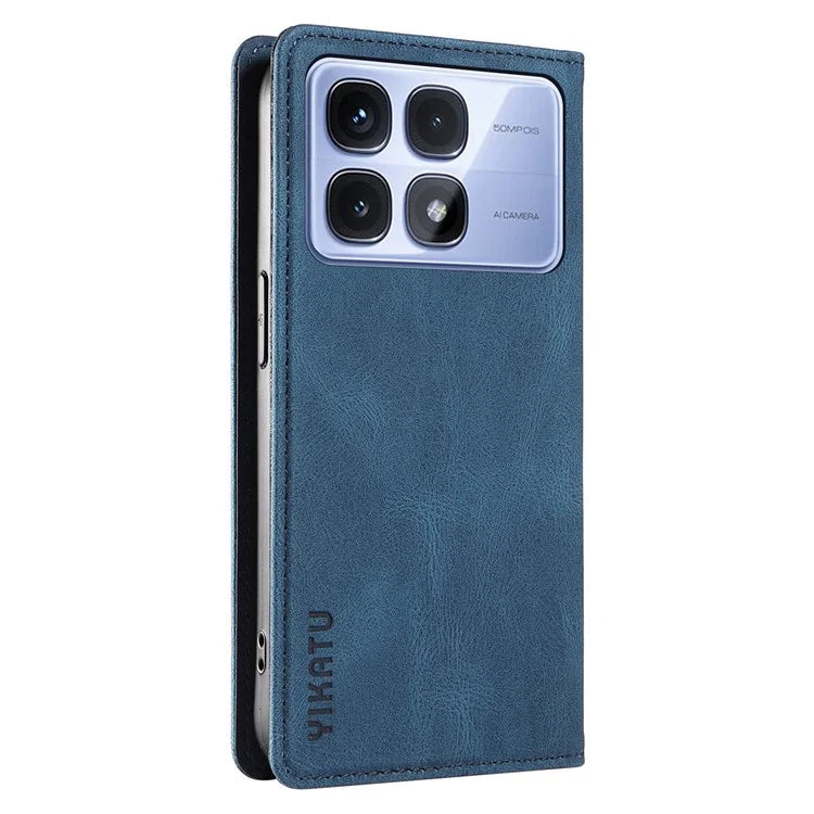YIKATU YK-004 For Xiaomi Redmi K70 Ultra Case Leather Skin-Touch Phone Cover Magnetic Auto-Absorbed