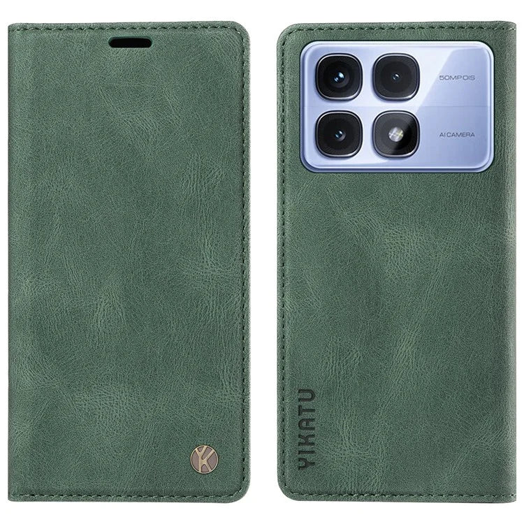 YIKATU YK-004 For Xiaomi Redmi K70 Ultra Case Leather Skin-Touch Phone Cover Magnetic Auto-Absorbed