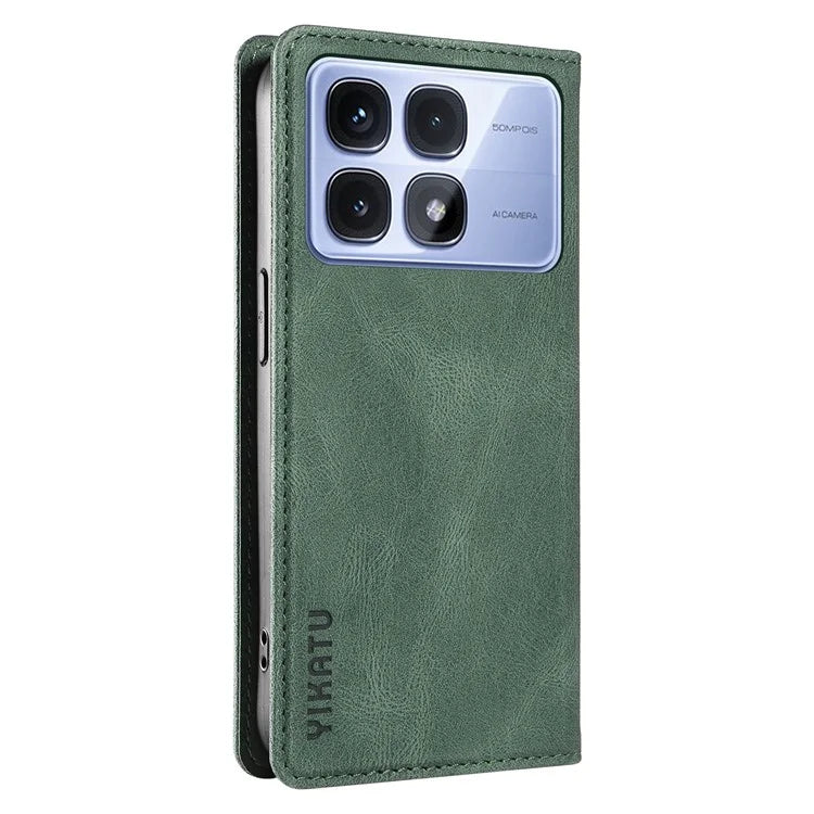 YIKATU YK-004 For Xiaomi Redmi K70 Ultra Case Leather Skin-Touch Phone Cover Magnetic Auto-Absorbed