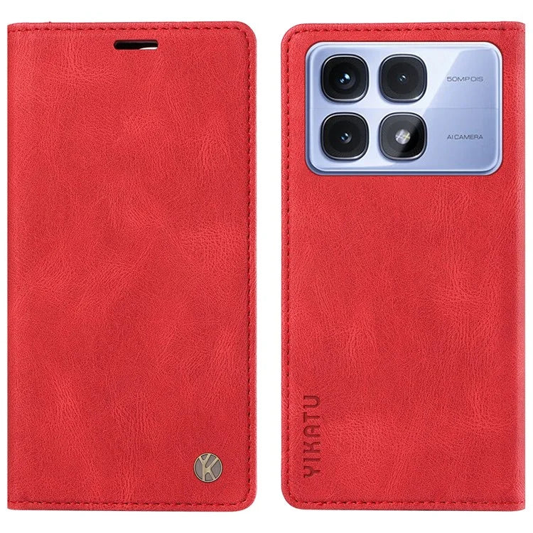 YIKATU YK-004 For Xiaomi Redmi K70 Ultra Case Leather Skin-Touch Phone Cover Magnetic Auto-Absorbed
