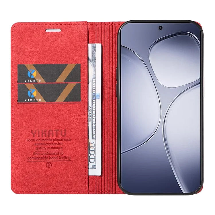 YIKATU YK-004 For Xiaomi Redmi K70 Ultra Case Leather Skin-Touch Phone Cover Magnetic Auto-Absorbed