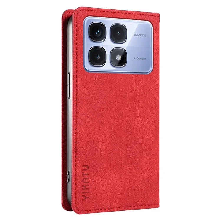 YIKATU YK-004 For Xiaomi Redmi K70 Ultra Case Leather Skin-Touch Phone Cover Magnetic Auto-Absorbed