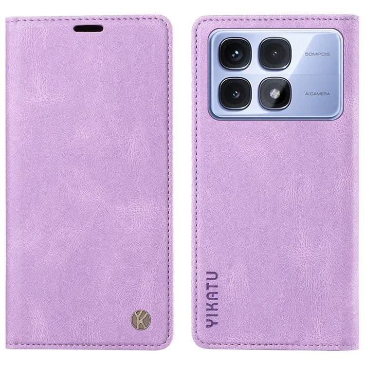 YIKATU YK-004 For Xiaomi Redmi K70 Ultra Case Leather Skin-Touch Phone Cover Magnetic Auto-Absorbed