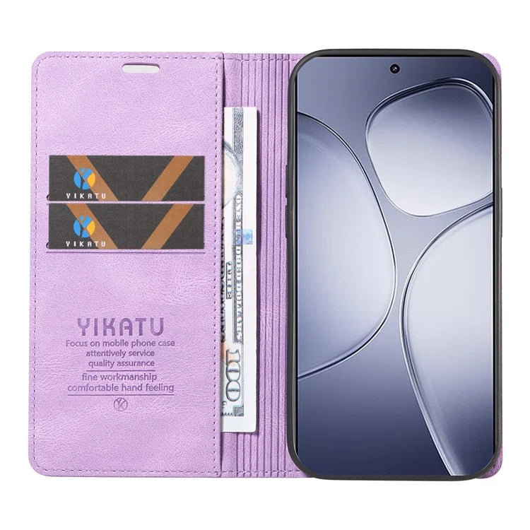 YIKATU YK-004 For Xiaomi Redmi K70 Ultra Case Leather Skin-Touch Phone Cover Magnetic Auto-Absorbed