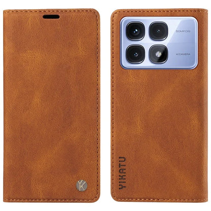 YIKATU YK-004 For Xiaomi Redmi K70 Ultra Case Leather Skin-Touch Phone Cover Magnetic Auto-Absorbed