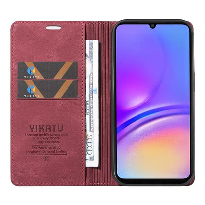 YIKATU YK-004 For Samsung Galaxy A06 Case Leather Skin-Touch Phone Cover Magnetic Auto-Absorbed