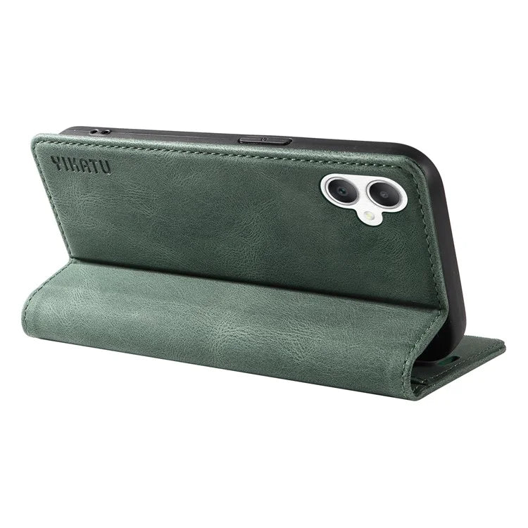 YIKATU YK-004 For Samsung Galaxy A06 Case Leather Skin-Touch Phone Cover Magnetic Auto-Absorbed