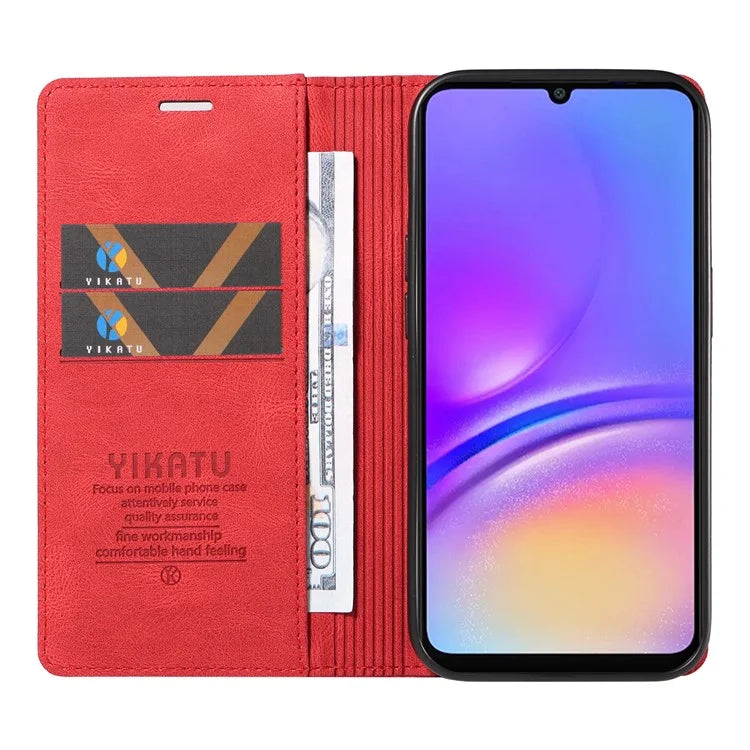 YIKATU YK-004 For Samsung Galaxy A06 Case Leather Skin-Touch Phone Cover Magnetic Auto-Absorbed