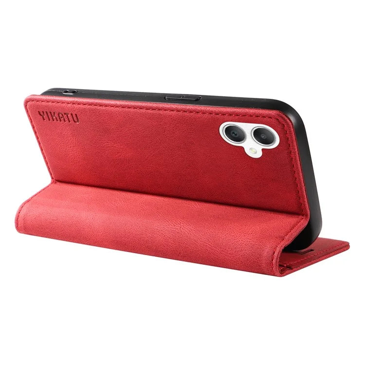 YIKATU YK-004 For Samsung Galaxy A06 Case Leather Skin-Touch Phone Cover Magnetic Auto-Absorbed