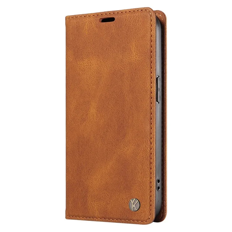 YIKATU YK-004 For Samsung Galaxy A06 Case Leather Skin-Touch Phone Cover Magnetic Auto-Absorbed