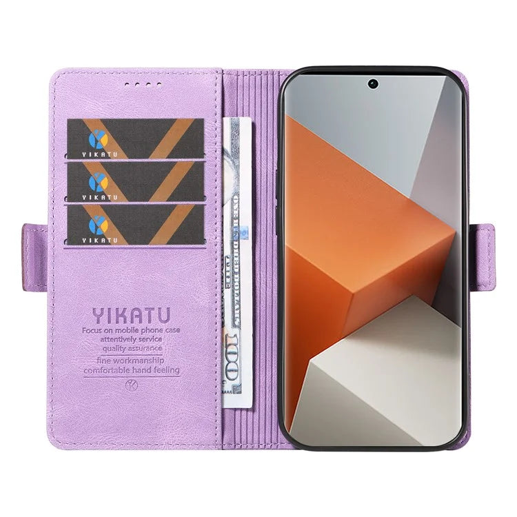 YIKATU YK-005 For Xiaomi Redmi Note 13 Pro+ 5G Case PU Leather Wallet Phone Cover Skin Touch Feeling