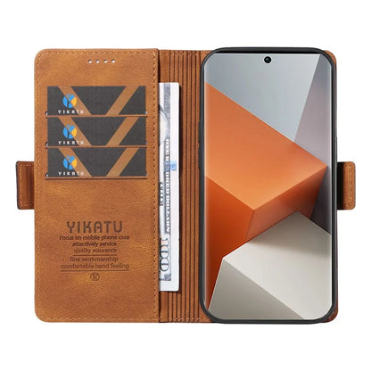 YIKATU YK-005 For Xiaomi Redmi Note 13 Pro+ 5G Case PU Leather Wallet Phone Cover Skin Touch Feeling