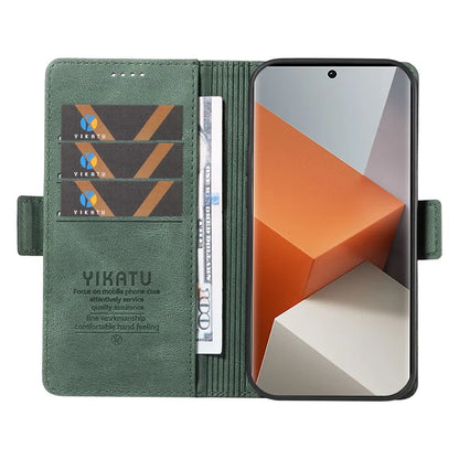 YIKATU YK-005 For Xiaomi Redmi Note 13 Pro+ 5G Case PU Leather Wallet Phone Cover Skin Touch Feeling