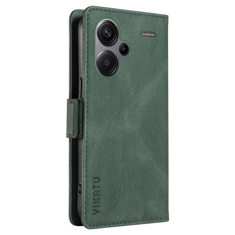 YIKATU YK-005 For Xiaomi Redmi Note 13 Pro+ 5G Case PU Leather Wallet Phone Cover Skin Touch Feeling