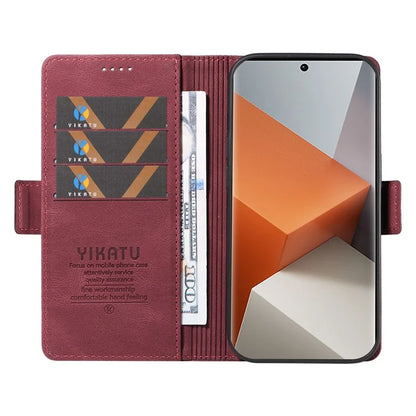 YIKATU YK-005 For Xiaomi Redmi Note 13 Pro+ 5G Case PU Leather Wallet Phone Cover Skin Touch Feeling