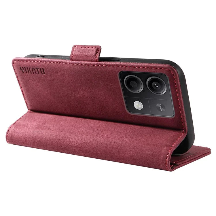 YIKATU YK-005 For Xiaomi Poco X6 5G / Redmi Note 13 Pro 5G Case PU Leather Wallet Phone Cover Skin Touch Feeling