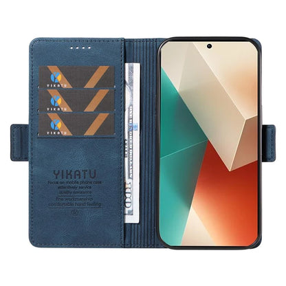YIKATU YK-005 For Xiaomi Poco X6 5G / Redmi Note 13 Pro 5G Case PU Leather Wallet Phone Cover Skin Touch Feeling