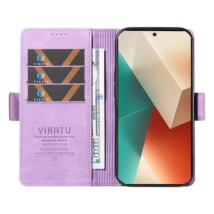 YIKATU YK-005 For Xiaomi Poco X6 5G / Redmi Note 13 Pro 5G Case PU Leather Wallet Phone Cover Skin Touch Feeling