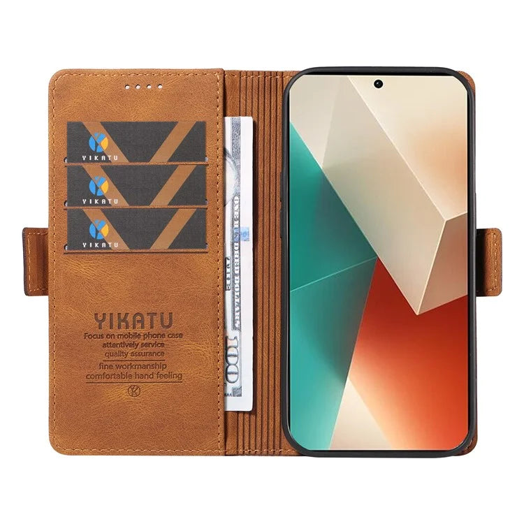 YIKATU YK-005 For Xiaomi Poco X6 5G / Redmi Note 13 Pro 5G Case PU Leather Wallet Phone Cover Skin Touch Feeling