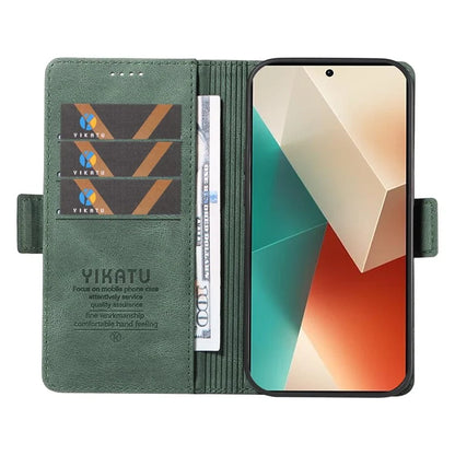 YIKATU YK-005 For Xiaomi Poco X6 5G / Redmi Note 13 Pro 5G Case PU Leather Wallet Phone Cover Skin Touch Feeling