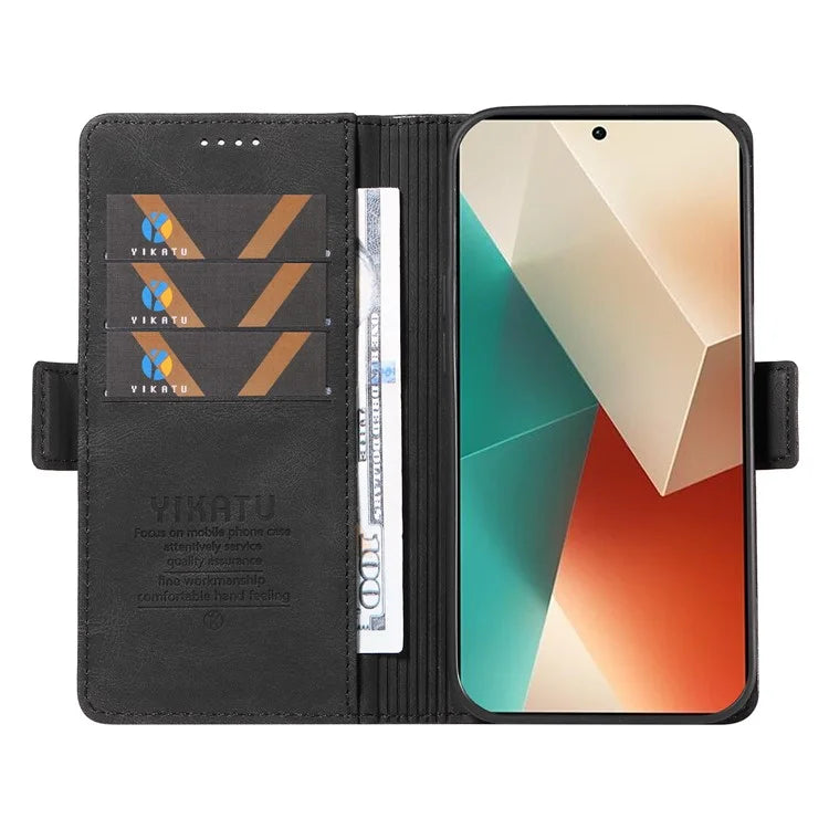 YIKATU YK-005 For Xiaomi Poco X6 5G / Redmi Note 13 Pro 5G Case PU Leather Wallet Phone Cover Skin Touch Feeling