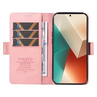 YIKATU YK-005 For Xiaomi Poco X6 5G / Redmi Note 13 Pro 5G Case PU Leather Wallet Phone Cover Skin Touch Feeling