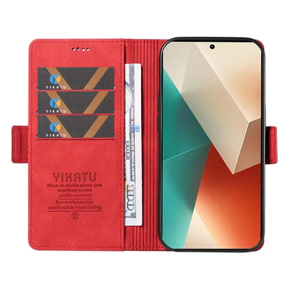 YIKATU YK-005 For Xiaomi Poco X6 5G / Redmi Note 13 Pro 5G Case PU Leather Wallet Phone Cover Skin Touch Feeling