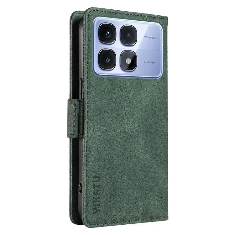 YIKATU YK-005 For Xiaomi Redmi K70 Ultra Case PU Leather Wallet Phone Cover Skin Touch Feeling