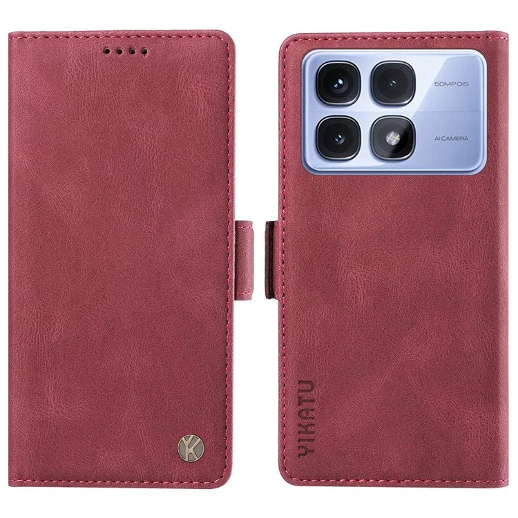 YIKATU YK-005 For Xiaomi Redmi K70 Ultra Case PU Leather Wallet Phone Cover Skin Touch Feeling