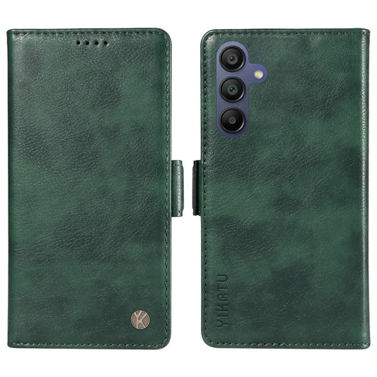 YIKATU YK-007 For Samsung Galaxy A16 5G Case Side Buckle PU Leather Phone Cover Litchi Texture