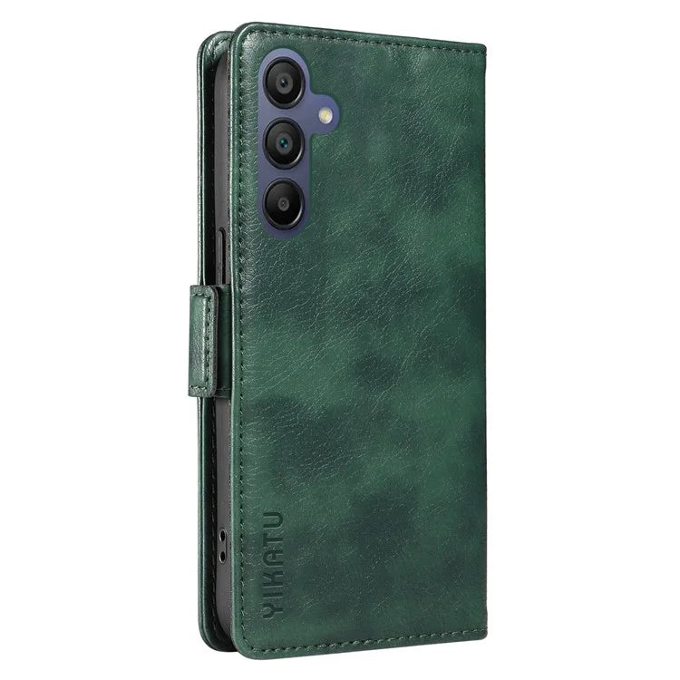 YIKATU YK-007 For Samsung Galaxy A16 5G Case Side Buckle PU Leather Phone Cover Litchi Texture