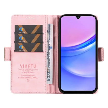 YIKATU YK-007 For Samsung Galaxy A16 5G Case Side Buckle PU Leather Phone Cover Litchi Texture