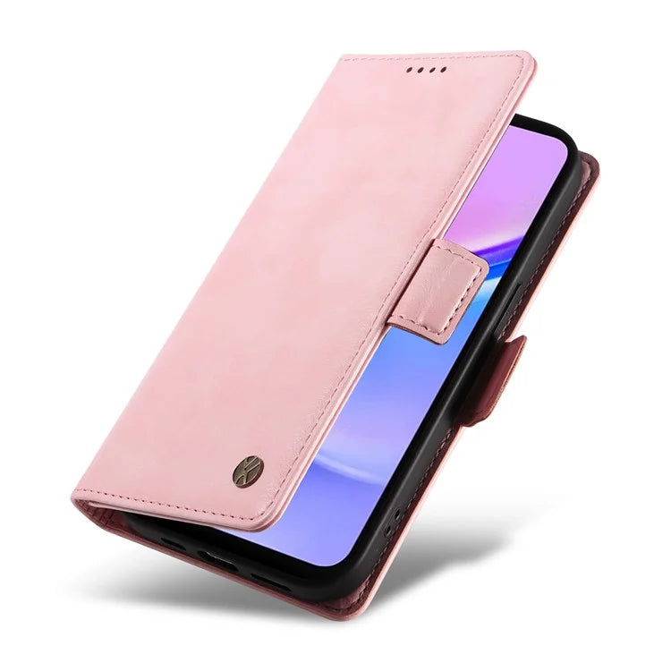YIKATU YK-007 For Samsung Galaxy A16 5G Case Side Buckle PU Leather Phone Cover Litchi Texture