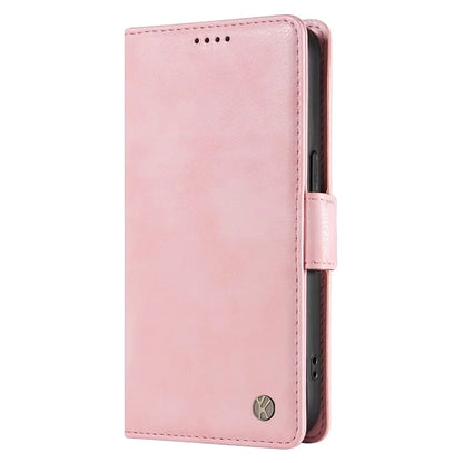 YIKATU YK-007 For Samsung Galaxy A16 5G Case Side Buckle PU Leather Phone Cover Litchi Texture
