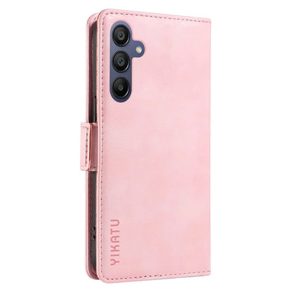 YIKATU YK-007 For Samsung Galaxy A16 5G Case Side Buckle PU Leather Phone Cover Litchi Texture